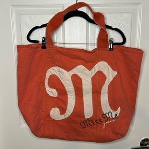 Coral large tote bag